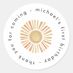 ファーストトリップのまわりにザサン誕生日メッセージカード ラウンドシール