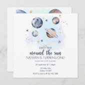 ファーストトリップのまわりにザサン誕生日招待状 (正面/裏面)