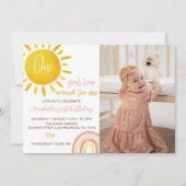 ファーストトリップのまわりにザサン誕生日招待状 サンキューカード (正面)