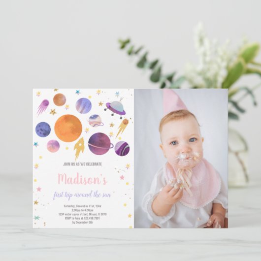 ファーストトリップのまわりにザサン誕生日招待状 招待状 (スタンド正面)