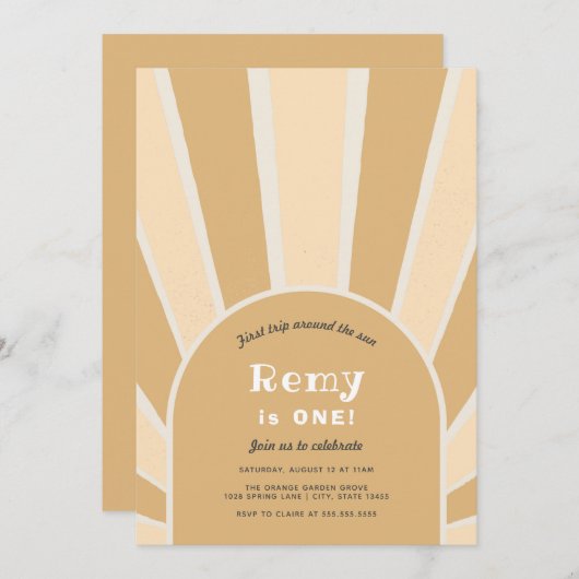 ファーストトリップのまわりにザサン誕生日招待状 招待状 (正面/裏面)