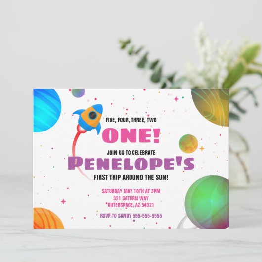 ファーストトリップのまわりにザサン誕生日招待状 招待状 (スタンド正面)