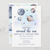 ファーストトリップのまわりにザサン誕生日招待状 招待状 (正面/裏面)