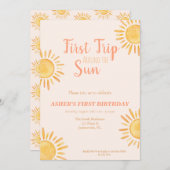 ファーストトリップのまわりにザサン誕生日招待状 招待状 (正面/裏面)