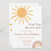 ファーストトリップのまわりにザサン誕生日招待状 招待状 (正面/裏面)
