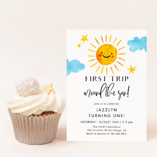 ファーストトリップのまわりにザサン誕生日招待状 招待状