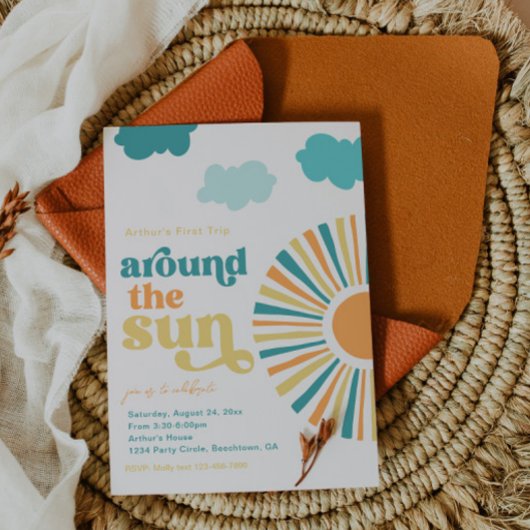 ファーストトリップのまわりにザサン誕生日招待状 招待状
