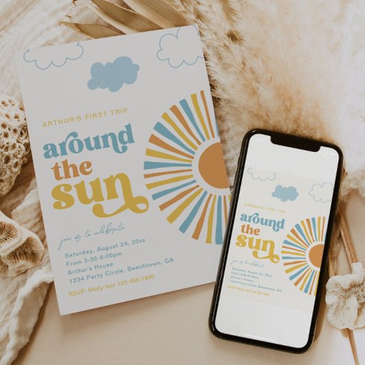 ファーストトリップのまわりにザサン誕生日招待状 招待状