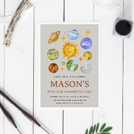 ファーストトリップのまわりにザサン誕生日招待状 招待状