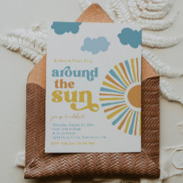 ファーストトリップのまわりにザサン誕生日招待状 招待状