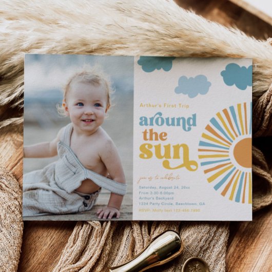 ファーストトリップのまわりにザサン誕生日招待状 招待状