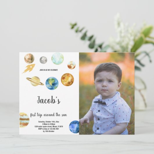 ファーストトリップのまわりにザサン誕生日招待状 招待状 (スタンド正面)