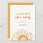 ファーストトリップのまわりにザサン誕生日招待状 招待状 (正面/裏面)