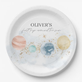 ファーストトリップのまわりにザサン誕生日紙プレート ペーパープレート