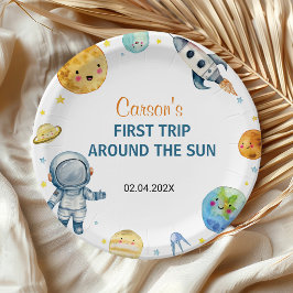 ファーストトリップのまわりにザサン誕生日 ペーパープレート