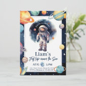 ファーストトリップのまわりに・ザ・サン宇宙飛行士宇宙誕生日 招待状 (スタンド正面)