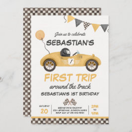 ファーストトリップのまわりに・ザ・トラック・レース・カー1st誕生日 招待状