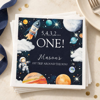 ファーストトリップアラウンドザサン ネイビースペース 誕生日 スタンダードカクテルナプキン