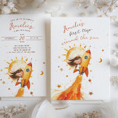 ファーストトリップサンのまわりに誕生日コズミックアドベンチャー 招待状