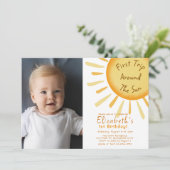 ファーストトリップザのまわりにサンサンサンシャインファースト誕生日 招待状 (スタンド正面)