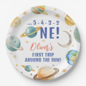 ファーストトリップザのまわりにサン宇宙ボーイ1st誕生日 ペーパープレート (正面)