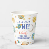 ファーストトリップザのまわりにサン宇宙ボーイ1st誕生日 紙コップ (正面)