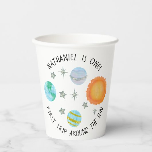 ファーストトリップザのまわりにサン誕生日紙カップ 紙コップ (正面)