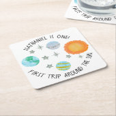 ファーストトリップザのまわりにサン誕生日紙コースター スクエアペーパーコースター (アングル)