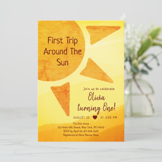 ファーストトリップザのまわりにサン金ゴールドサンシャイン誕生日 招待状 (スタンド正面)