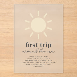 ファーストトリップザのまわりにサン1日の誕生日招待状 アクリル招待状