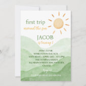 ファーストトリップザのまわりにサン1日の誕生日招待状 招待状 (正面)