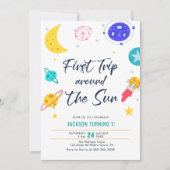 ファーストトリップザのまわりにサン1日の誕生日招待状 招待状 (正面)