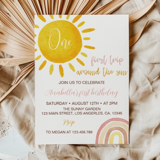 ファーストトリップザのまわりにサン1日の誕生日招待状 招待状