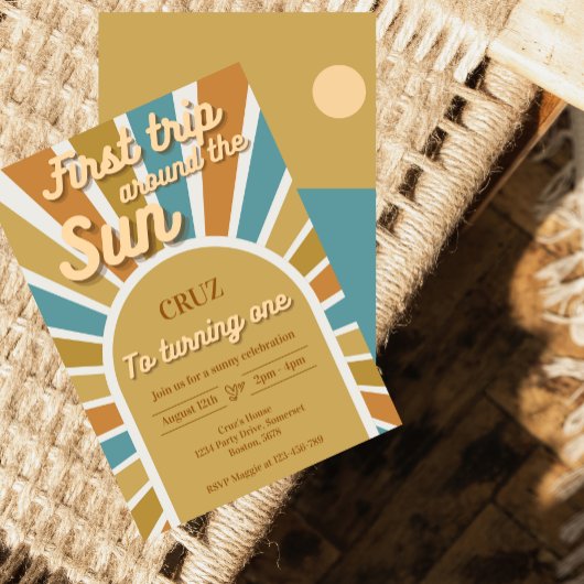 ファーストトリップザのまわりにサン1日の誕生日招待状 招待状