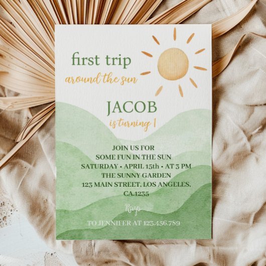 ファーストトリップザのまわりにサン1日の誕生日招待状 招待状