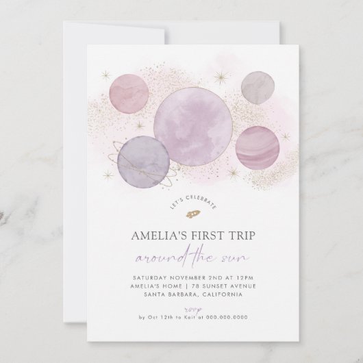 ファーストトリップザのまわりにサン1日の誕生日招待状 招待状 (正面)