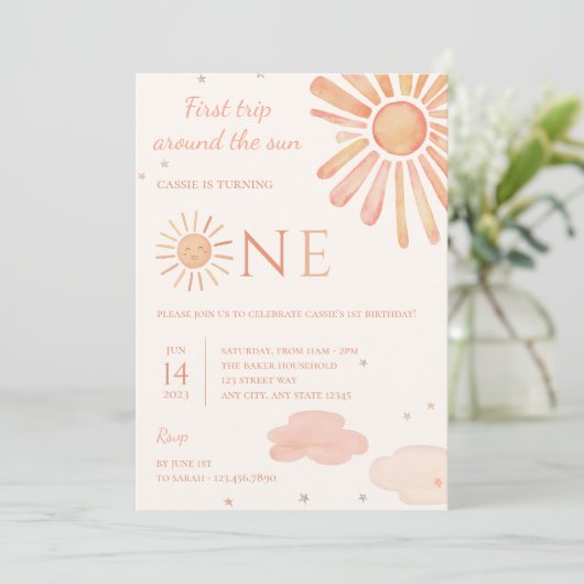 ファーストトリップザのまわりにサン1日の誕生日招待状 招待状 (スタンド正面)