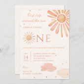 ファーストトリップザのまわりにサン1日の誕生日招待状 招待状 (正面/裏面)