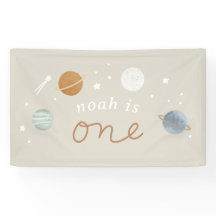 'ファーストトリップ'ベージュ宇宙テーマ1st誕生日