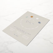 ファーストトリップ宇宙テーマ1stバースデーフォイル招待状 箔招待状 (回転した状態)