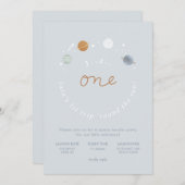 ファーストトリップ宇宙テーマ1st誕生日招待状2 招待状 (正面/裏面)