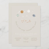 ファーストトリップ宇宙テーマ1st誕生日招待状3 招待状 (正面/裏面)