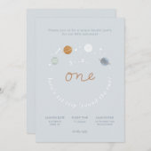 ファーストトリップ宇宙テーマ1st誕生日招待状 招待状 (正面/裏面)