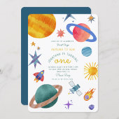 ファーストトリップ宇宙宇宙飛行士ファースト誕生日 招待状