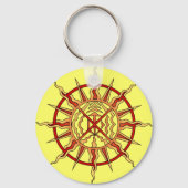 ファーストネイションズキーチェーンスピリチュアルアートギフトキープサケ キーホルダー (正面)