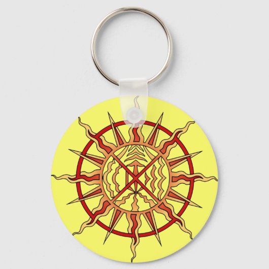 ファーストネイションズキーチェーンスピリチュアルアートギフトキープサケ キーホルダー (正面)