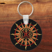 ファーストネイションズキーチェーンスピリチュアルアートギフトキープサケ キーホルダー (正面)