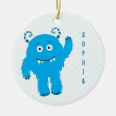ファーストネームでハッピーモンスター、キッドクリスマス セラミックオーナメント (正面)