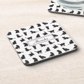 ファーストネームで呼ぶ黒いシルエットの猫たち コースター (左側)