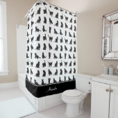 ファーストネームで呼ぶ黒いシルエットの猫たち シャワーカーテン (インサイチュ)